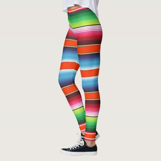 Traditionele Spaanse Serape Fiesta Mexicaanse Blan Leggings (Links)