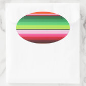 Traditionele Spaanse Serape Fiesta Mexicaanse Blan Ovale Sticker (Tas)