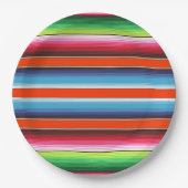 Traditionele Spaanse Serape Fiesta Mexicaanse Blan Papieren Bordje (Voorkant)