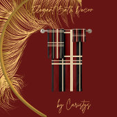 Traditionele speldenzwart, botercrème, donkerrood bad handdoek