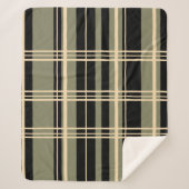 Traditionele speldenzwart, botercrème, Sage Green Sherpa Deken (Voorkant)