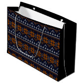 Traditionele stammenpleisters voor abstracte sierp groot cadeauzakje (Voorkant Gekanteld)