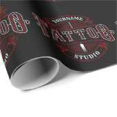 Traditionele stijl ADD NAAM Tattoo Studio Winkel Cadeaupapier (Rol Hoek)
