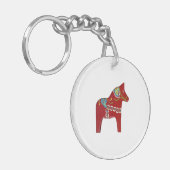Traditionele stijl Dala Horse sleutelhanger (Voorkant Links)
