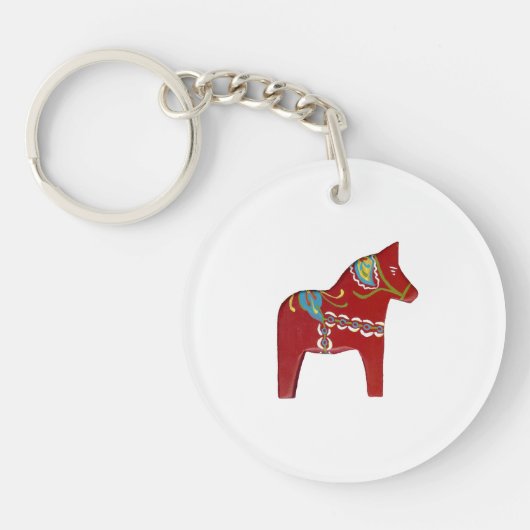 Traditionele stijl Dala Horse sleutelhanger (Voorkant)