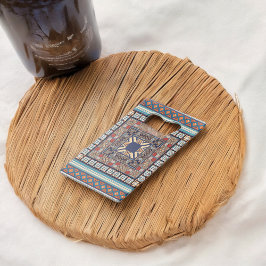 Traditionele stijl kunst creditkaart flessenopener