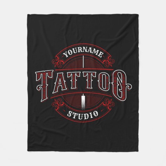 Traditionele stijl voeg de Tattoo van de NAAM van  Fleece Deken (Voorkant)