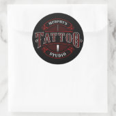 Traditionele stijl voeg de Tattoo van de NAAM van  Ronde Sticker (Tas)