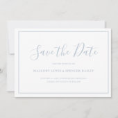 Traditionele Stofblauwe Elegante Trouw Save The Date (Voorkant)