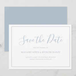 Traditionele Stofblauwe Elegante Trouw Save The Date
