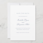Traditionele Stofblauwe Formele Elegante Trouw Save The Date (Voorkant)