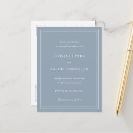 Traditionele Stofblauwe Trouw 'Save the Date' Aankondigingskaart