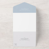 Traditionele stoffige blauwe elegante bruiloft all in one uitnodiging (Buitenkant)