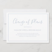 Traditionele stoffige blauwe elegante bruiloft save the date (Voorkant)