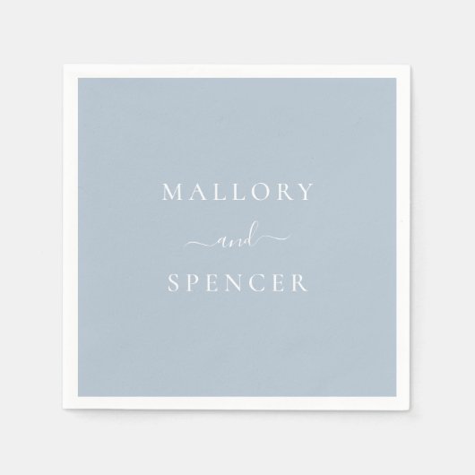 Traditionele stoffige blauwe elegante bruiloft servet (Voorkant)