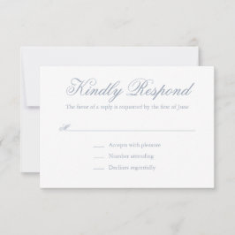 Traditionele Stoffige Blauwe Formele Elegante Huwe RSVP Kaartje