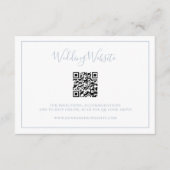 Traditionele Stoffige Blauwe QR Code Elegante Brui Informatiekaartje (Voorkant)