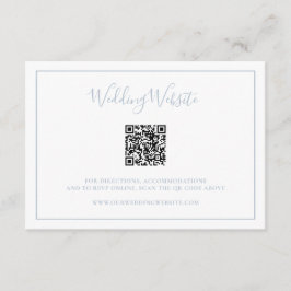 Traditionele Stoffige Blauwe QR Code Elegante Brui Informatiekaartje