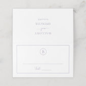 Traditionele stoffige Paarse elegante bruiloft Plaatskaartje (Buitenkant ongevouwen)