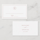 Traditionele stoffige Roos roze elegante bruiloft Plaatskaartje (Voorkant / Achterkant)