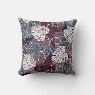 traditionele strepen en bladeren kussen