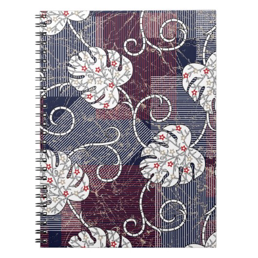 traditionele strepen en bladeren notitieboek (Voorkant)