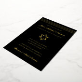 Traditionele stripe Bar Mitzvah Star van David Gol Folie Uitnodiging (Gedraaid)