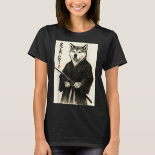 Traditionele Sumi-e esthetische krijger Japanse T-shirt