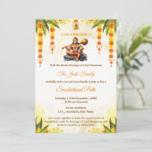 Traditionele Sundarkand Path Uitnodigingskaart Kaart (Staand voorkant)