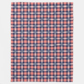 Traditionele Tartan Deken in Koraal en Marine Tone (Voorkant)