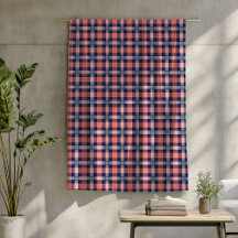 Traditionele Tartan Deken in Koraal en Marine Tone