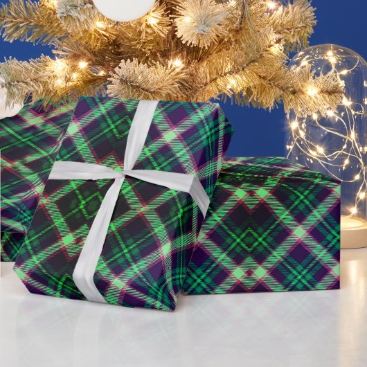 Traditionele Tartan Green Blue Plaid Cadeaupapier (Feestdagen)