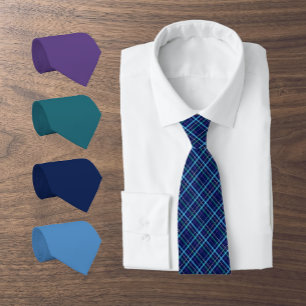 Traditionele Tartan Plaid in Middernacht Navy, Oce Stropdas
