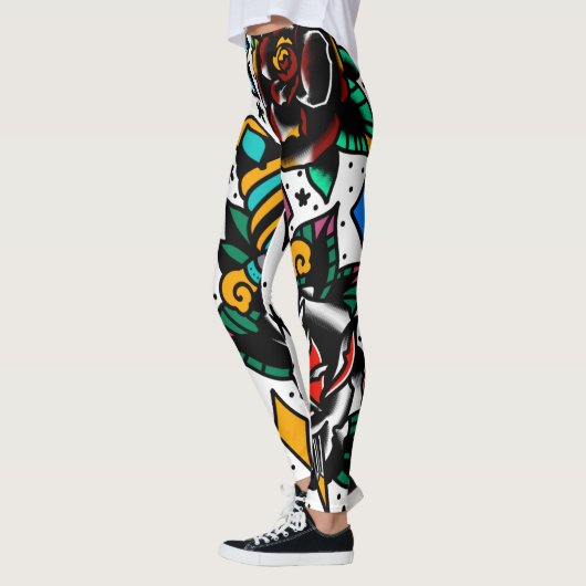 Traditionele tattoo flash-leggings leggings (Links)