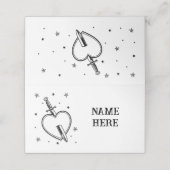 Traditionele Tattoo hart gevouwen naam Kaarten bru Plaatskaartje (Buitenkant ongevouwen)