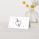 Traditionele Tattoo hart gevouwen naam Kaarten bru Plaatskaartje (Achterkant)