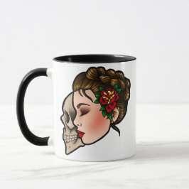 Traditionele Tattoo Lady HeadCoffee-Mok Mok