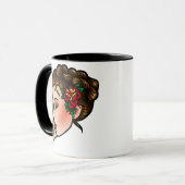 Traditionele Tattoo Lady HeadCoffee-Mok Mok (Voorkant links)