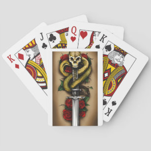 Traditionele Tattoo stijl speelkaarten