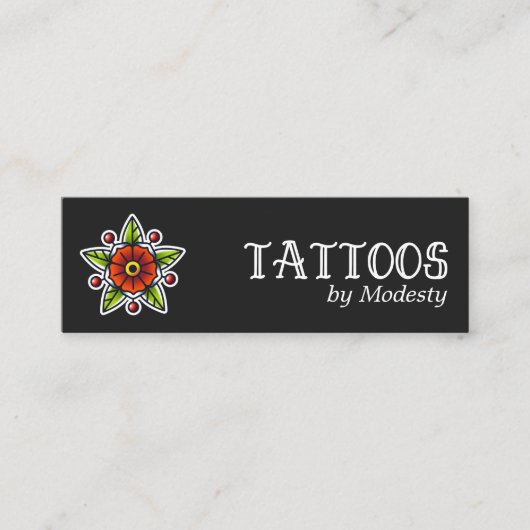 Traditionele Tattoos bloem Mini Visitekaartje (Voorkant)