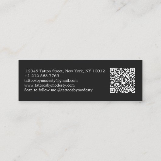 Traditionele Tattoos bloem Mini Visitekaartje (Achterkant)