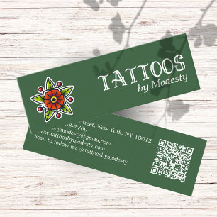 Traditionele Tattoos bloem Mini Visitekaartje