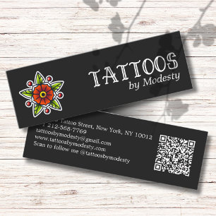 Traditionele Tattoos bloem Mini Visitekaartje