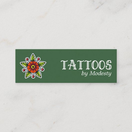Traditionele Tattoos bloem Mini Visitekaartje (Voorkant)