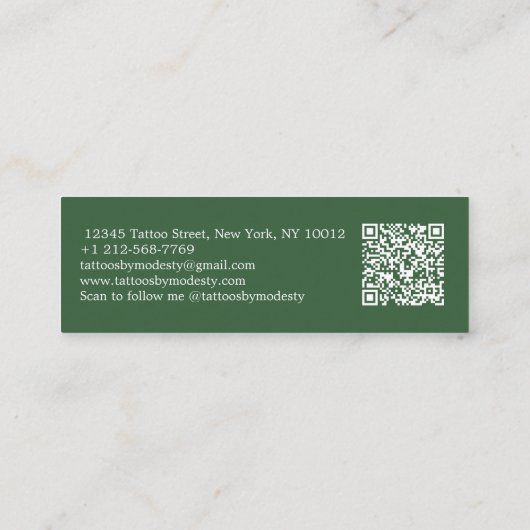 Traditionele Tattoos bloem Mini Visitekaartje (Achterkant)