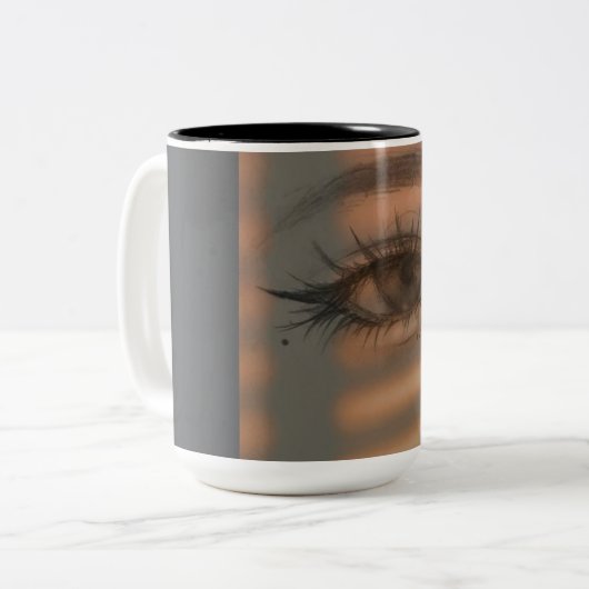 Traditionele technieken combineren moderne creativ tweekleurige koffiemok (Voorkant links)