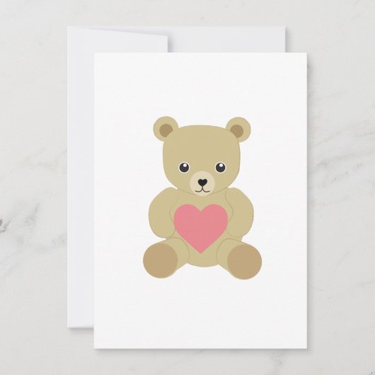Traditionele teddybeer met hartkaart feestdagenkaart (Voorkant)