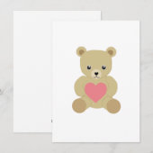 Traditionele teddybeer met hartkaart feestdagenkaart (Voorkant / Achterkant)