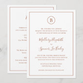 Traditionele terracotta elegant alles in één bruil kaart (Voorkant / Achterkant)