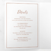 Traditionele terracotta elegante bruiloft drieluik uitnodiging (Binnenzijde eerst)